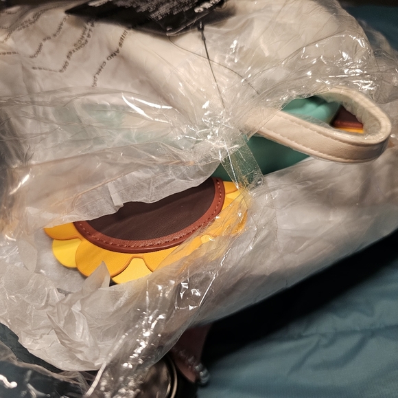 Loungefly: Minnie Sunflower Mini Backpack, Teal - Picture 3 of 10